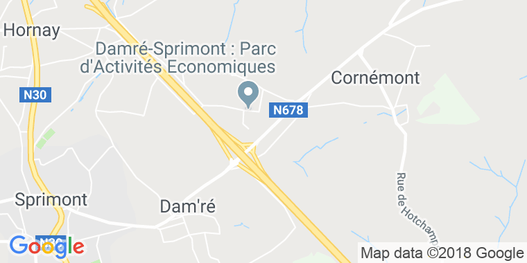 Google Map of Zone Industrielle de Damré Route de Louveigné, 94-96, Sprimont